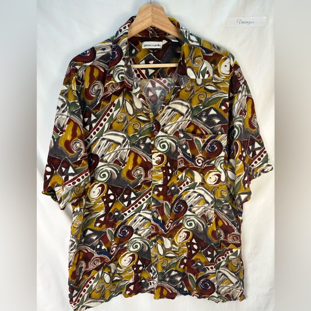 Retro Pierre Cardin Multicolor Short Sleeve Shirt